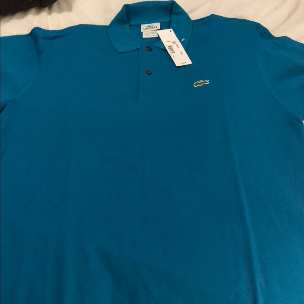 Turquoise colored Lacoste Polo